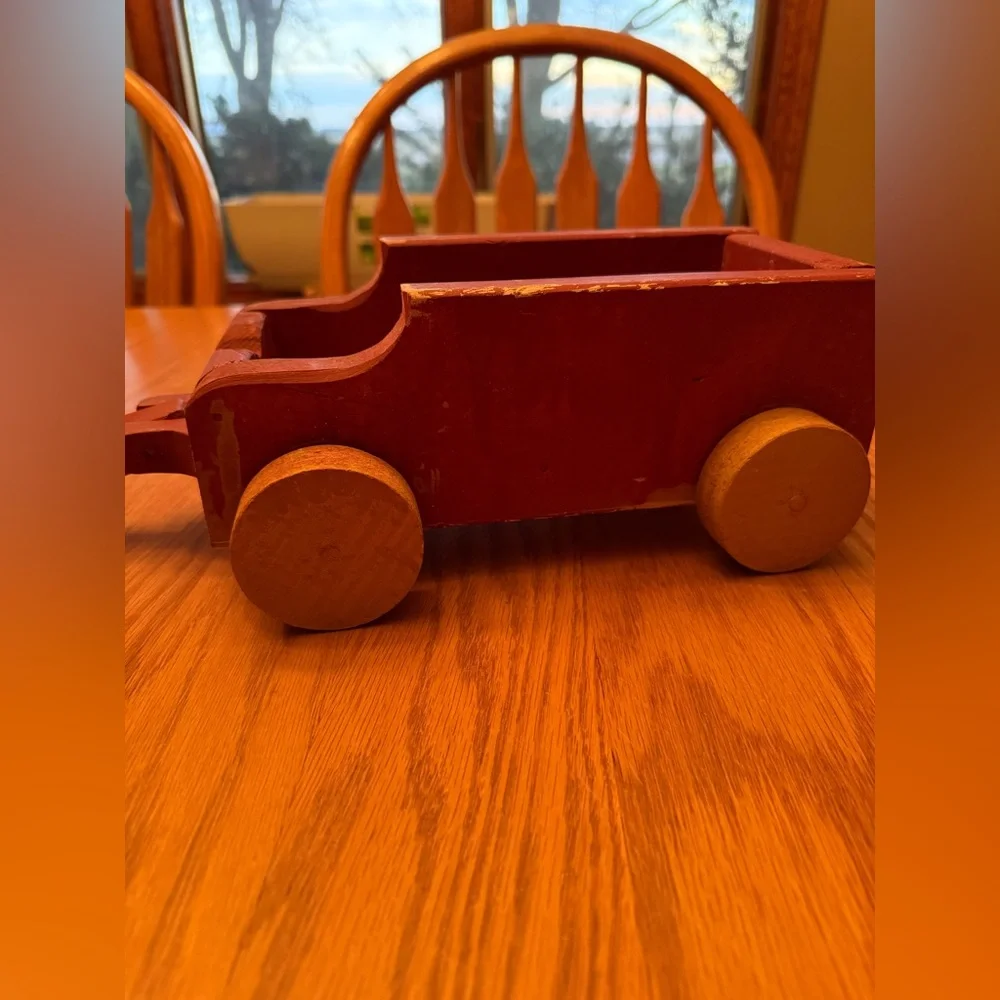 Classic Red Wooden Toy Wagon